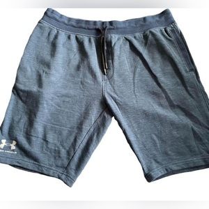 Mens size 2XL Under Armour heat gear loose fit blue cotton shorts w/pockets KH40
